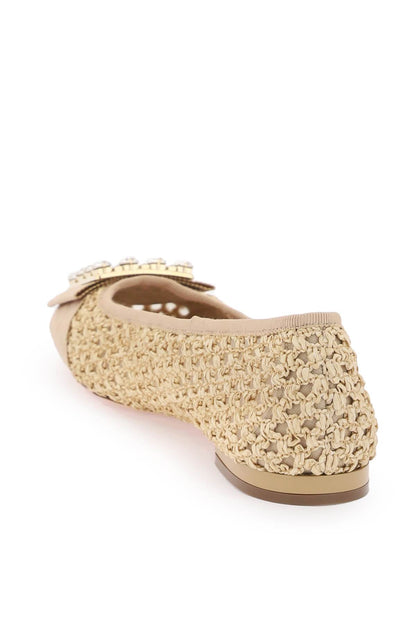 "tres Vivier Ballerinas In Rafia  - Beige