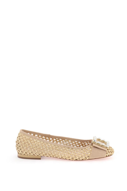 "tres Vivier Ballerinas In Rafia  - Beige