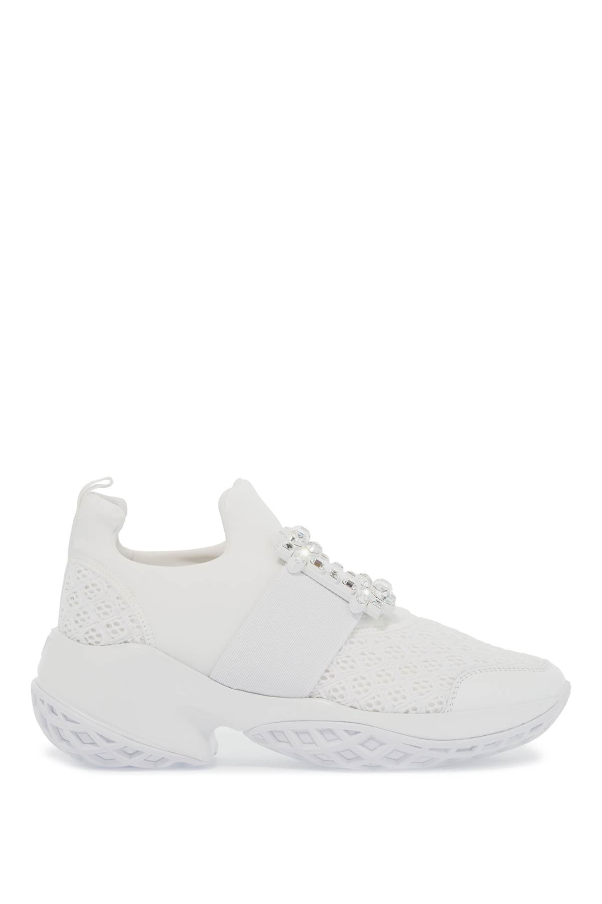 Viv Strass Buckle Sneakers  - White