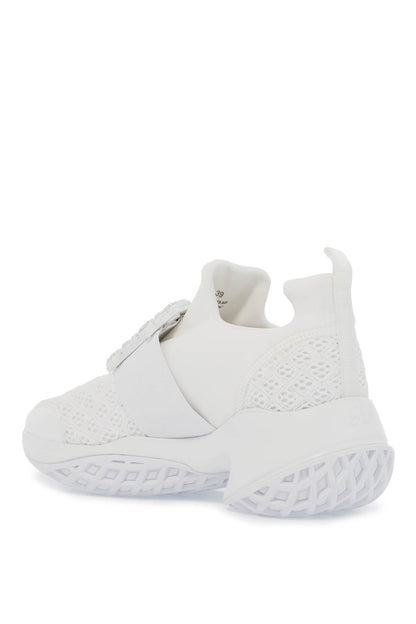 Viv Strass Buckle Sneakers  - White