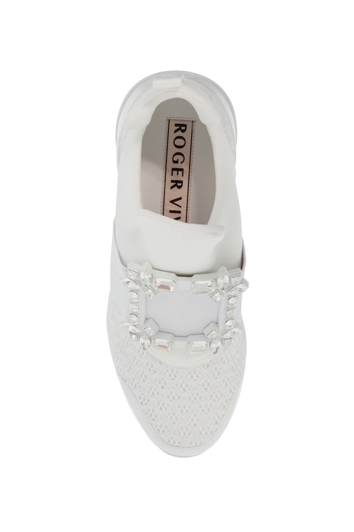 Viv Strass Buckle Sneakers  - White