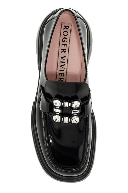 Wallaviv Patent Leather Loafers With Rh  - Black