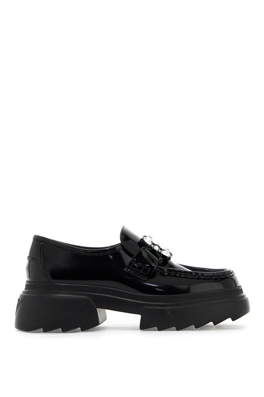 Wallaviv Patent Leather Loafers With Rh  - Nero