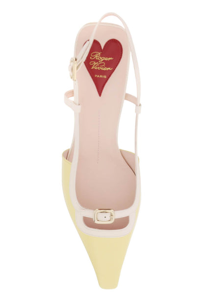 Two-tone Patent Leather Pumps  - White