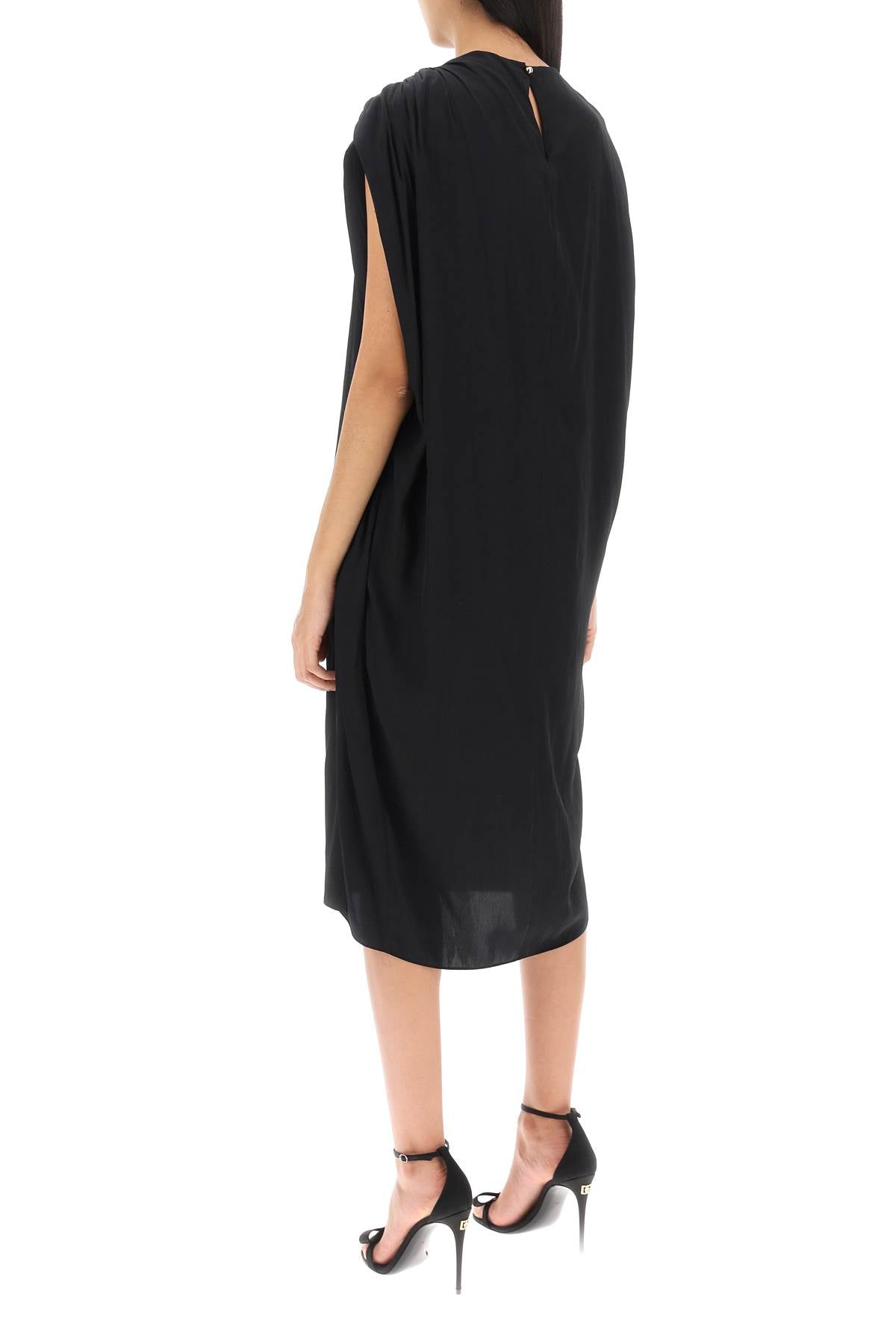 Draped Midi Dress  - Nero