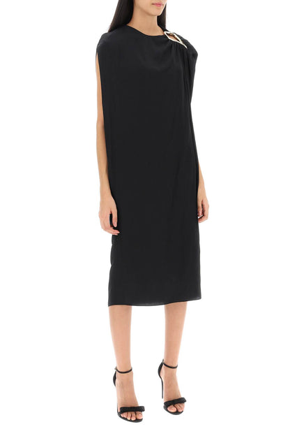 Draped Midi Dress  - Nero