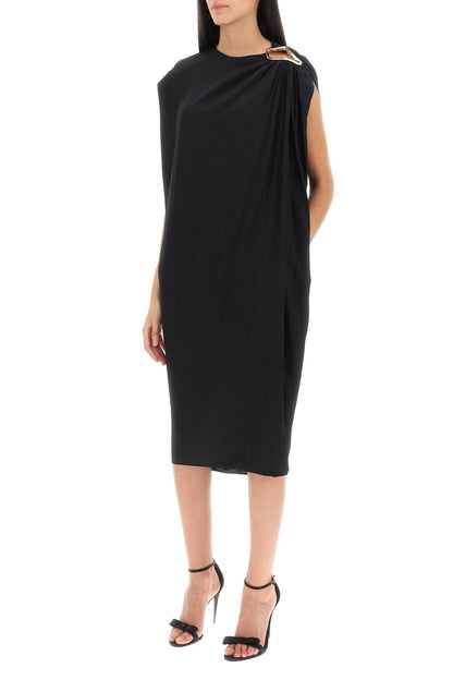 Draped Midi Dress  - Nero