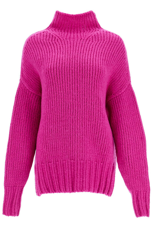 High-neck Wool Sweater  - Fuchsia