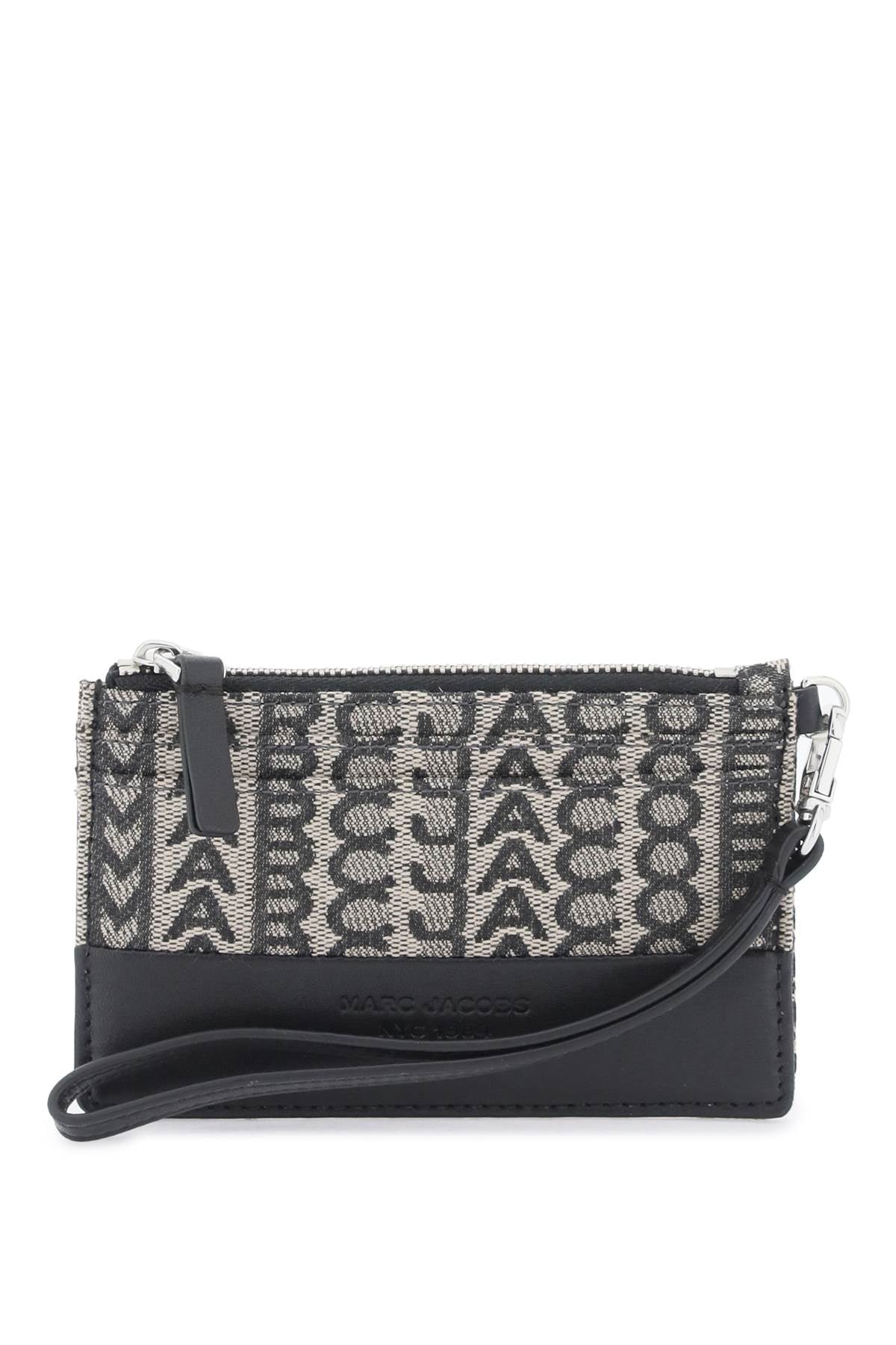 The Monogram Top Zip Wristlet Wallet  - Beige