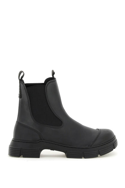 Recycled Rubber Chelsea Ankle Boots  - Nero