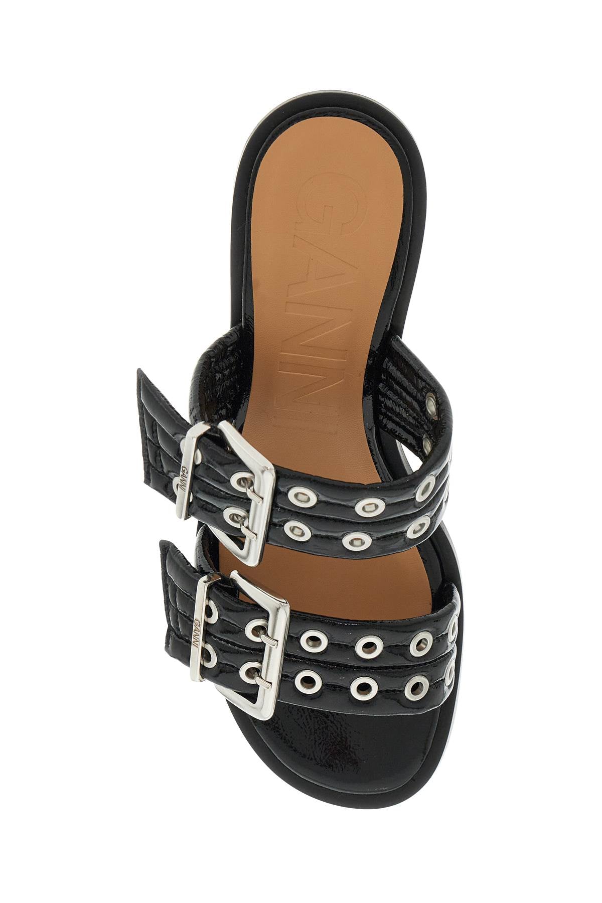 "women's Patent Buckle M  - Black