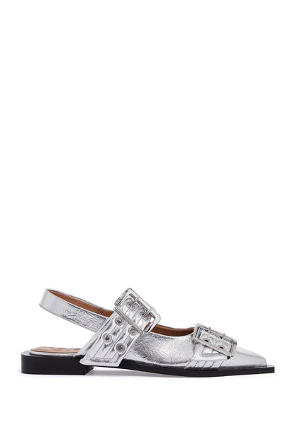 Slingback Ballet Flats  - Silver