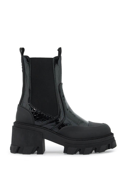 -heel Chelsea Ankle Boots  - Black