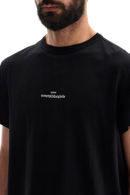 'reverse Logo T-shirt With  - Black