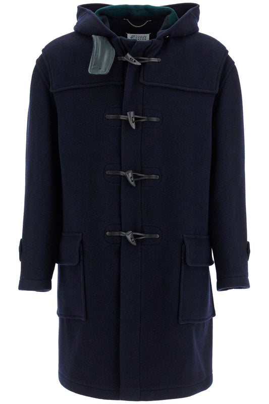 Woolen Montgomery Coat With Hood  - Blue