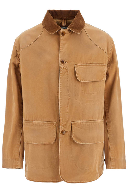 Canvas Overcoat Jacket For Men  - Beige