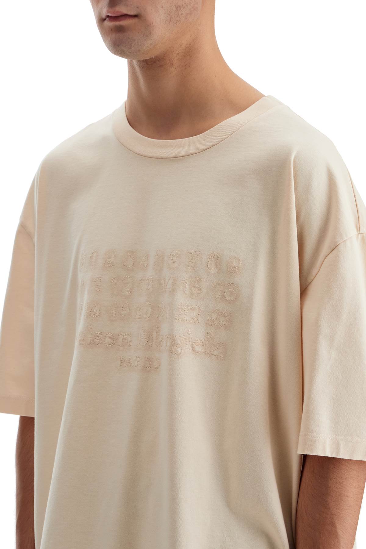 Embroidered Numeric Logo T-shirt  - Neutro