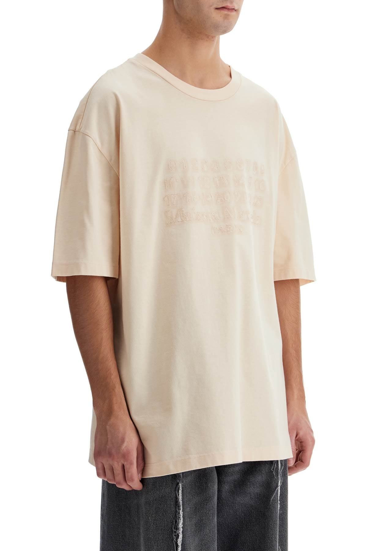 Embroidered Numeric Logo T-shirt  - Neutro