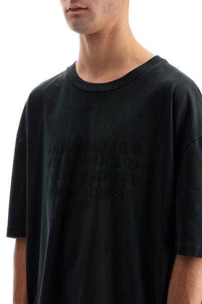 Embroidered Numeric Logo T-shirt  - Black