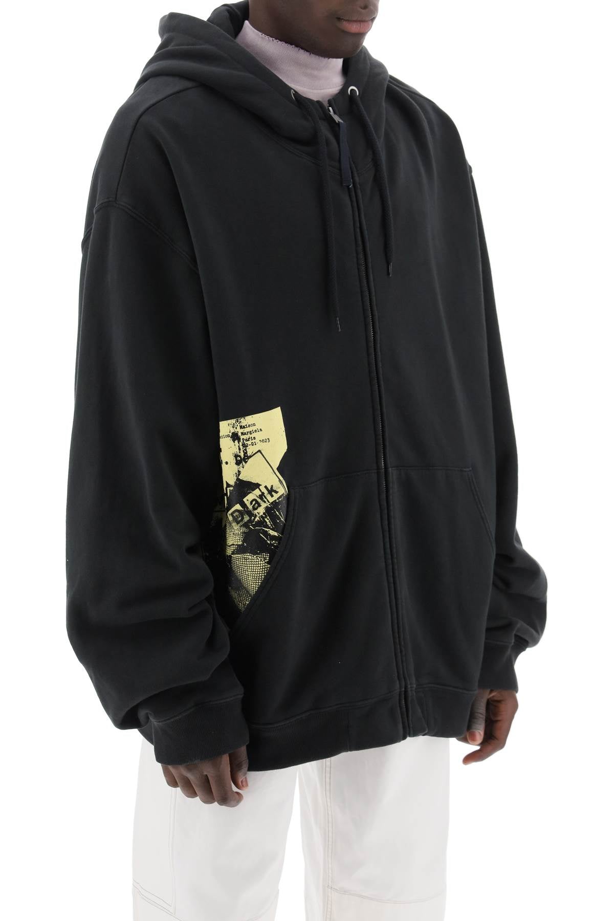 "maxi Zip-up Sweatshirt With  - Black