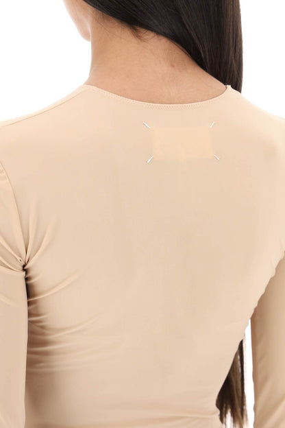 Second Skin Long Sleeve Bodysuit  - Beige