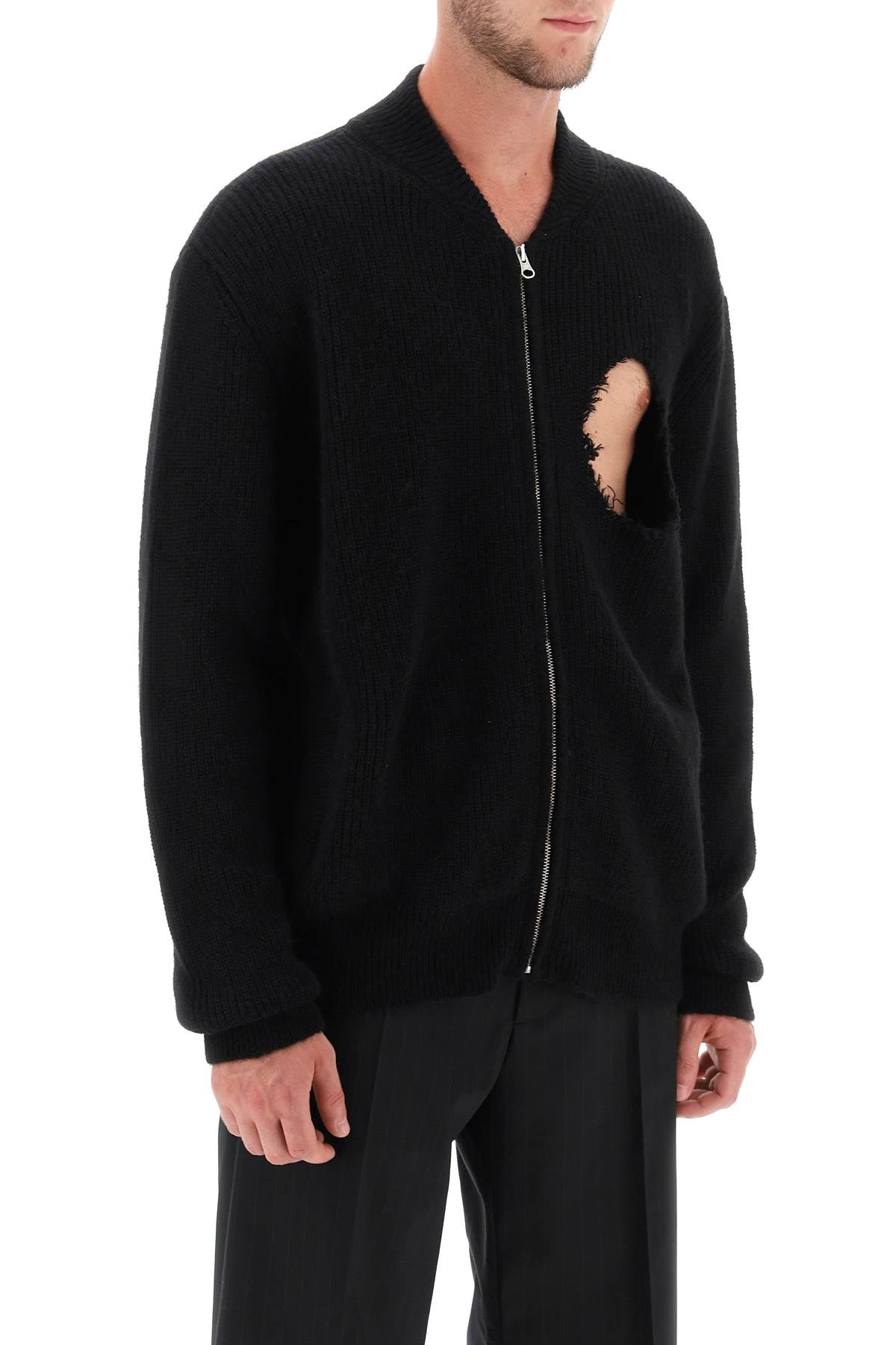 Destroyed Cardigan  - Nero