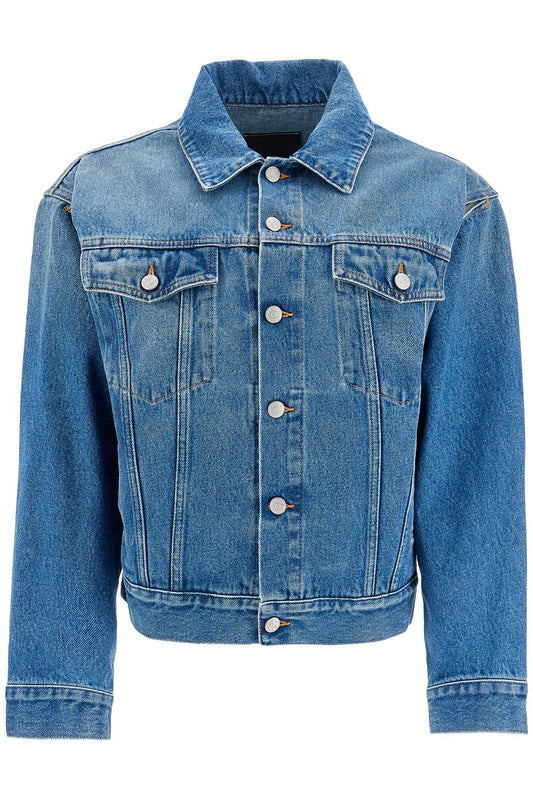 Denim Jacket With Slits  - Blue