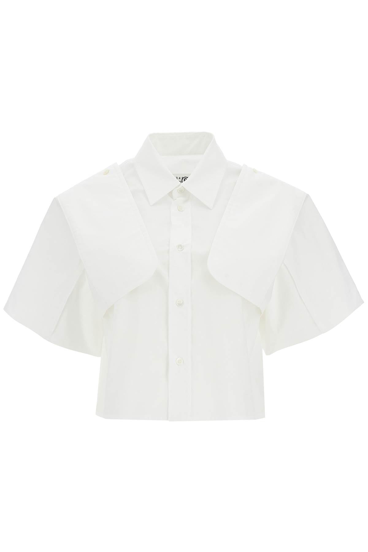 Boxy Shirt With Wide Sleeves  - White