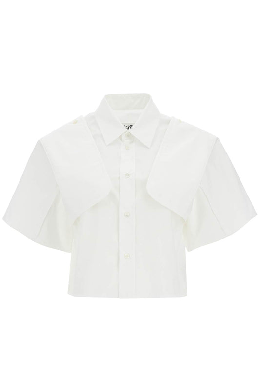 Boxy Shirt With Wide Sleeves  - White