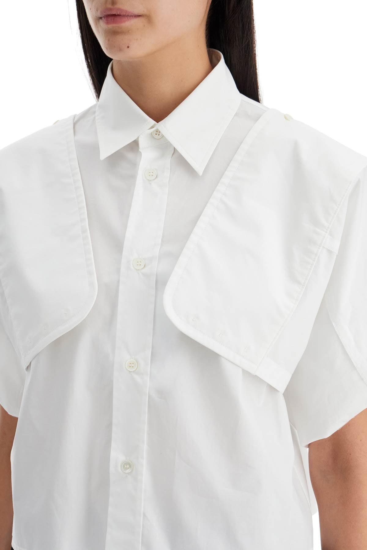 Boxy Shirt With Wide Sleeves  - White