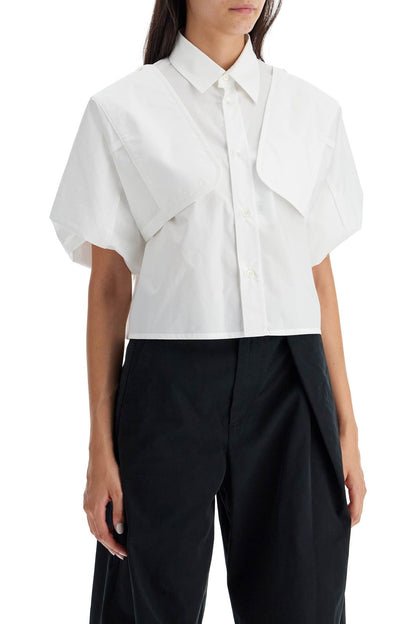 Boxy Shirt With Wide Sleeves  - White