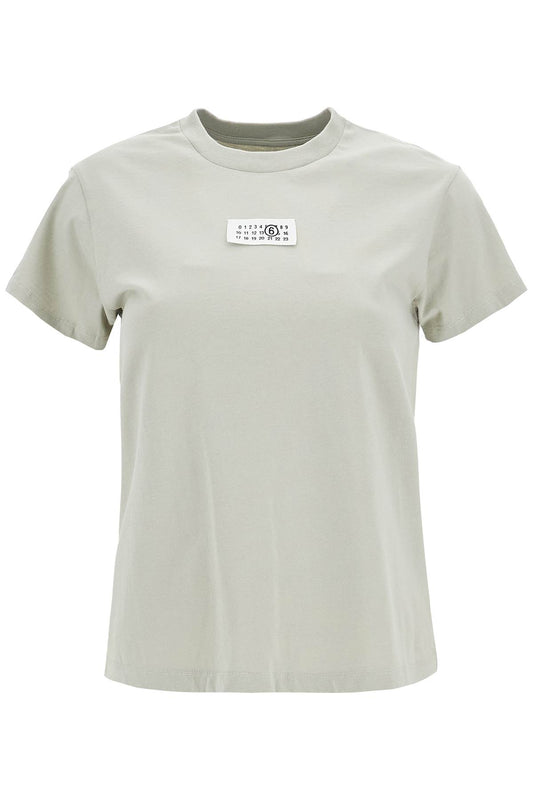 T-shirt With Logo Label  - Khaki