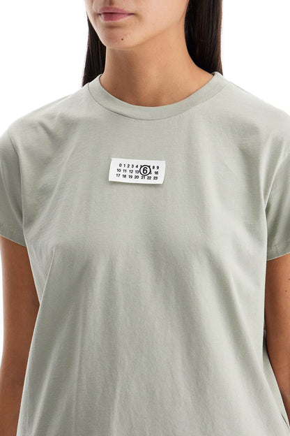 T-shirt With Logo Label  - Khaki