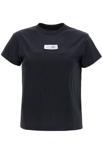 T-shirt With Logo Label  - Black