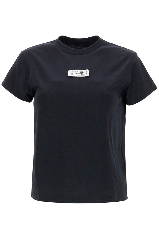 T-shirt With Logo Label  - Black