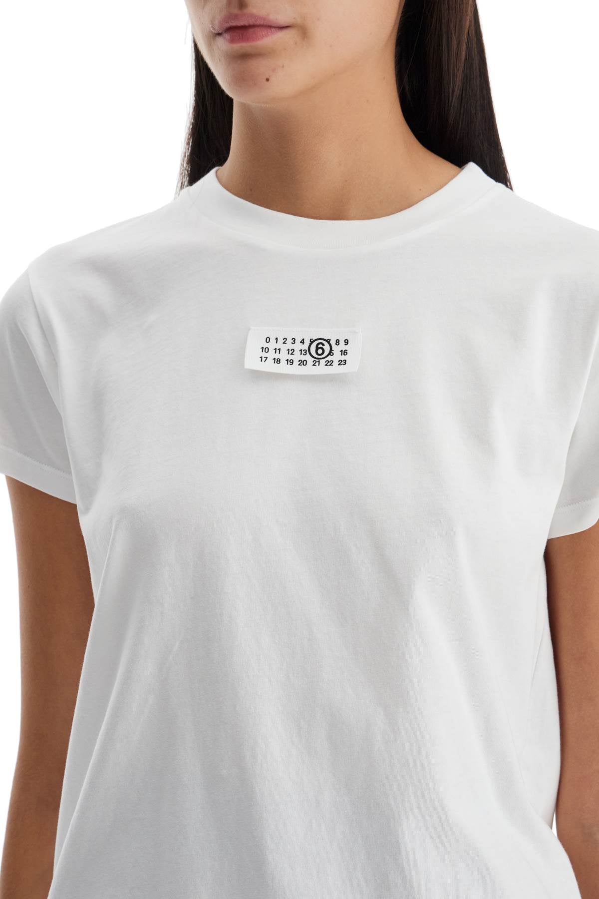 T-shirt With Logo Label  - White