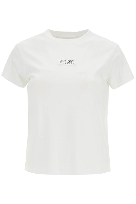 T-shirt With Logo Label  - White