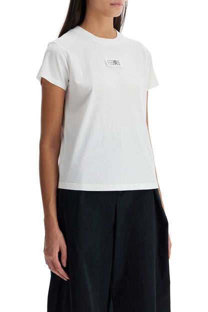 T-shirt With Logo Label  - White