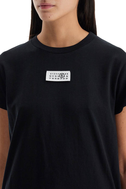 T-shirt With Logo Label  - Black