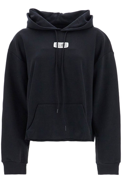 Boxy Hoodie With Hood  - Black