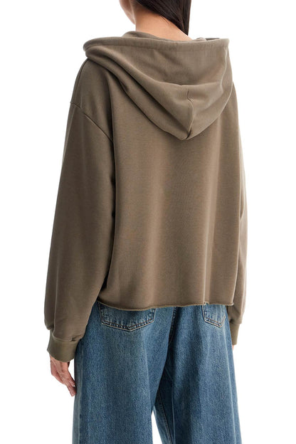 Boxy Hoodie With Hood  - Khaki