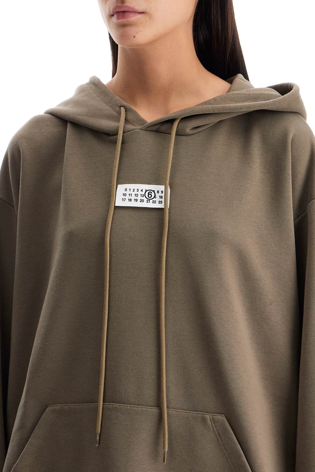 Boxy Hoodie With Hood  - Khaki