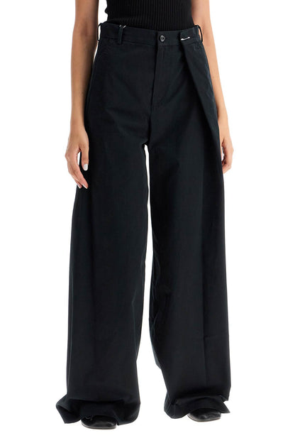 Wide-legged Pants With Pleats  - Black