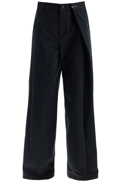 Wide-legged Pants With Pleats  - Black