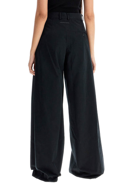 Wide-legged Pants With Pleats  - Black