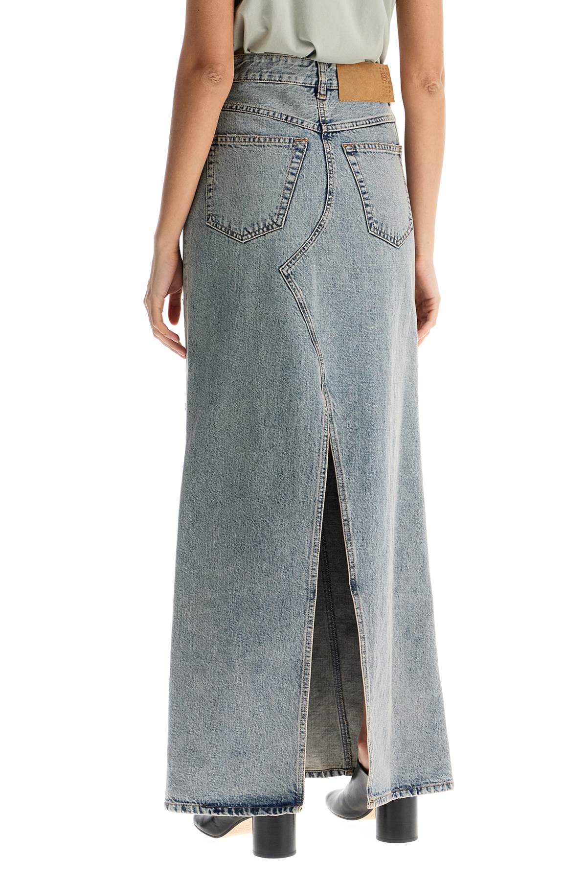 Maxi Denim Skirt In Seven  - Blue