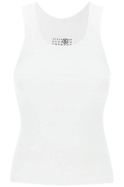 Tank Top With Numeric Logo  - White