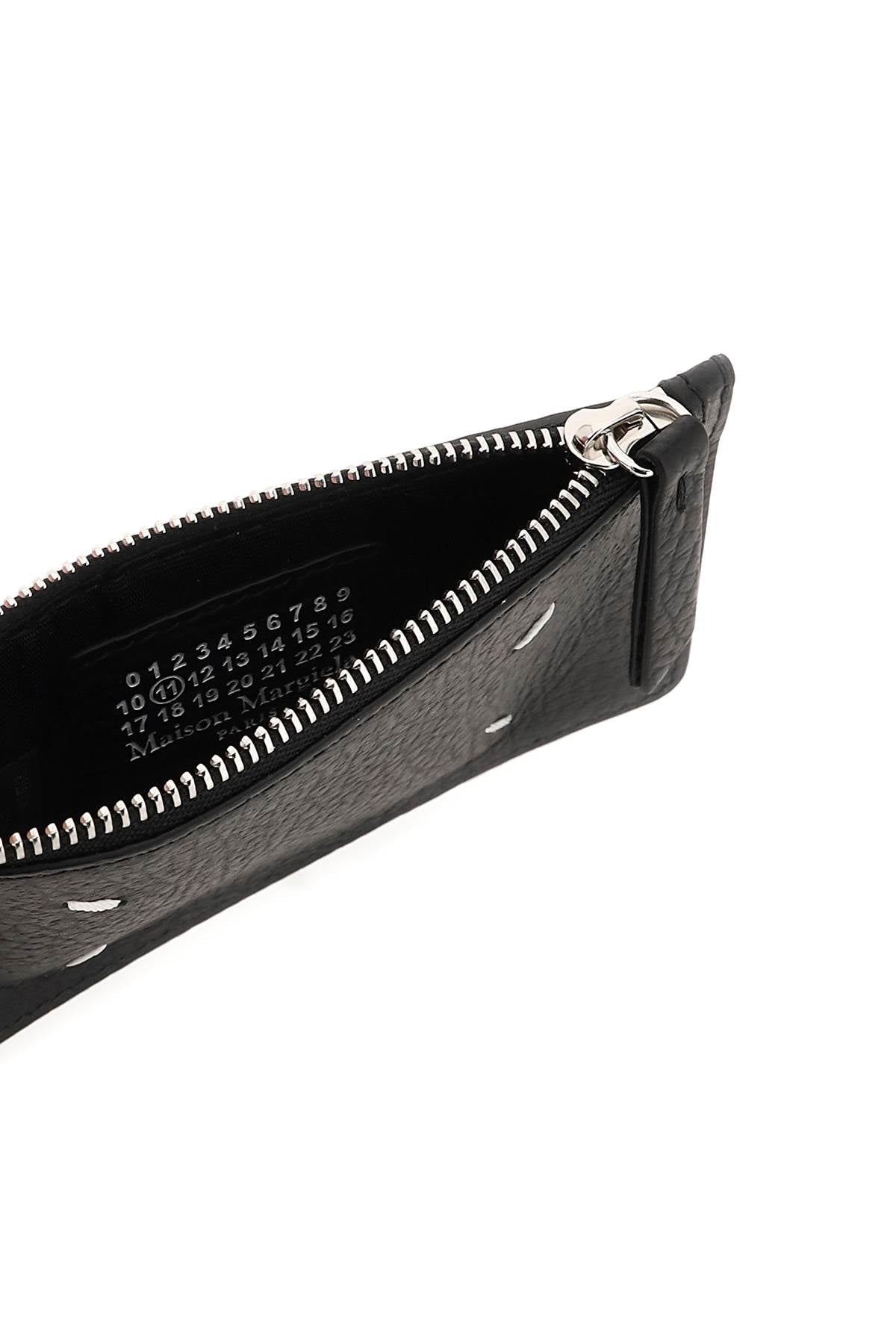 Leather Zipped Cardholder  - Black