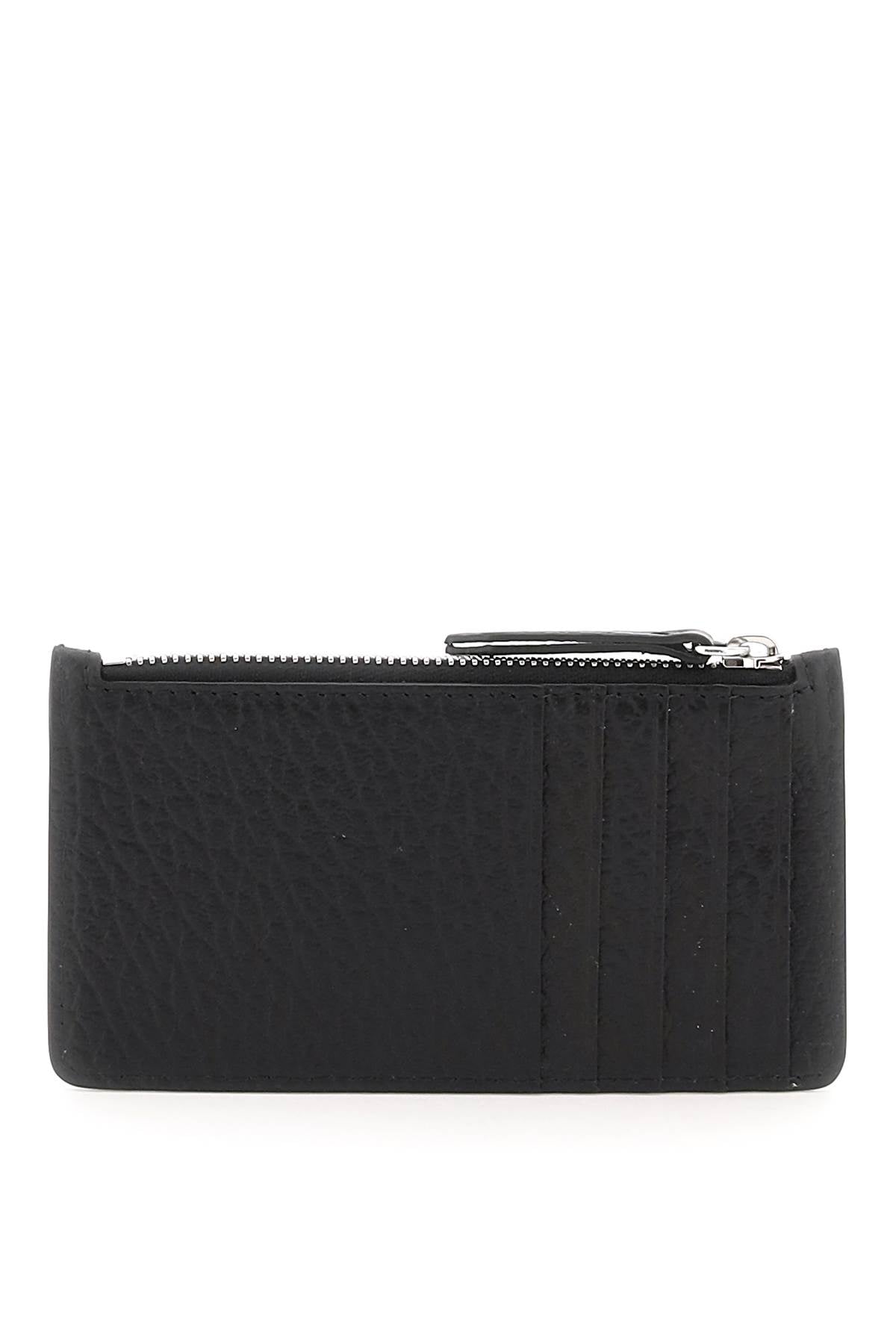 Leather Zipped Cardholder  - Black