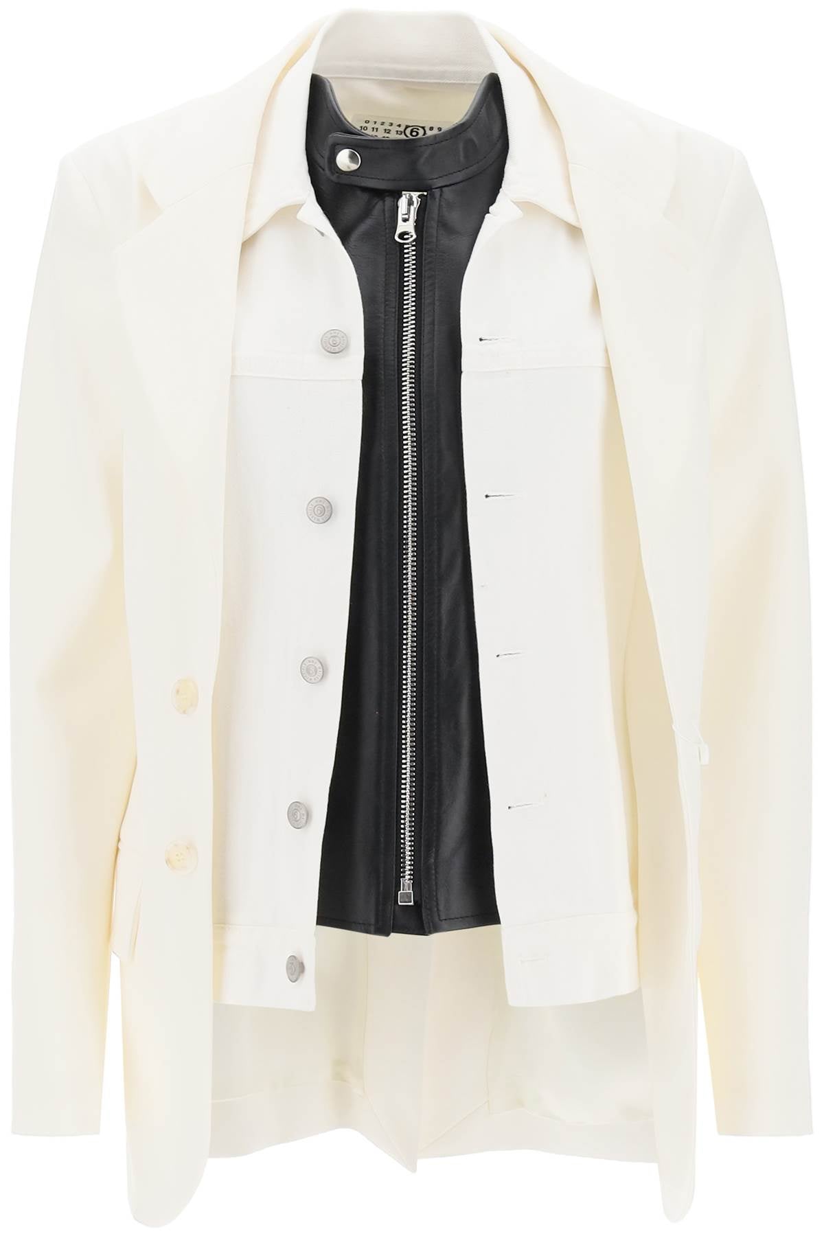 Trompe L'oeil Layered Blazer  - Bianco